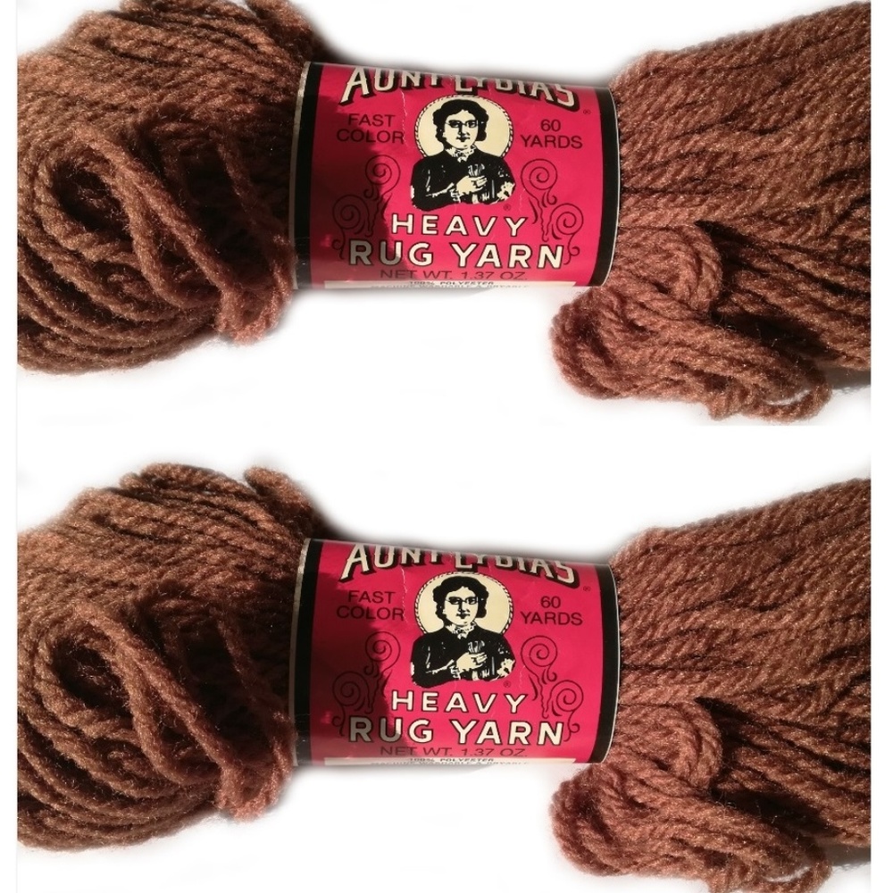 Aunt Lydia's Heavy Rug Yarn #0420 Brown 2-Pack